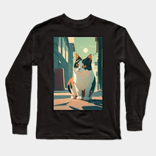 Super cute cat Anime style Long Sleeve T-Shirt